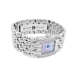 Montre CHAUMET "Khésis" en acier, nacre et diamants - Castafiore