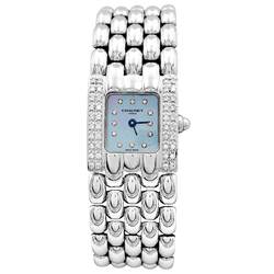 Montre CHAUMET "Khésis" en acier, nacre et diamants - Castafiore
