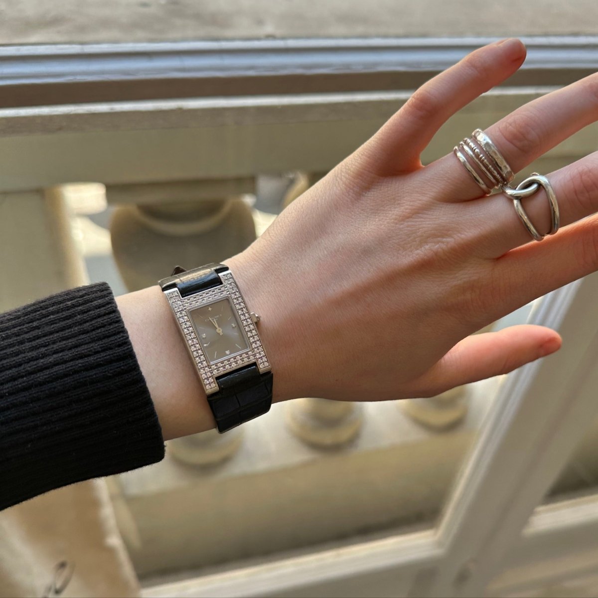 Montre CHAUMET, "Style" en or blanc et diamant - Castafiore