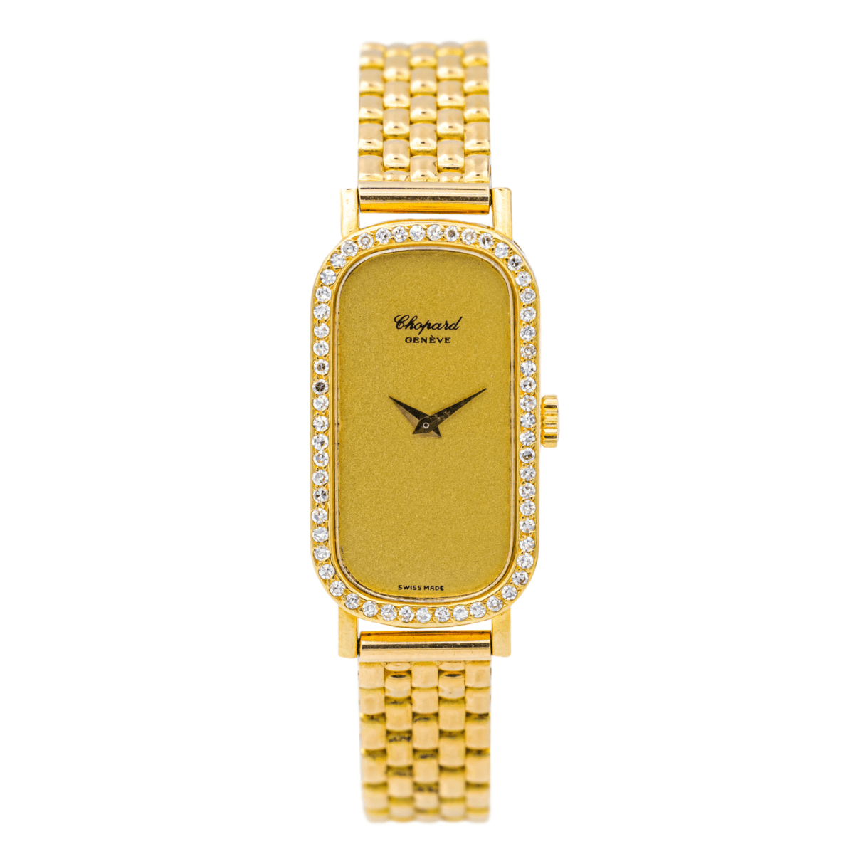 Montre CHOPARD "Classique" en or jaune, saphir et diamants - Castafiore