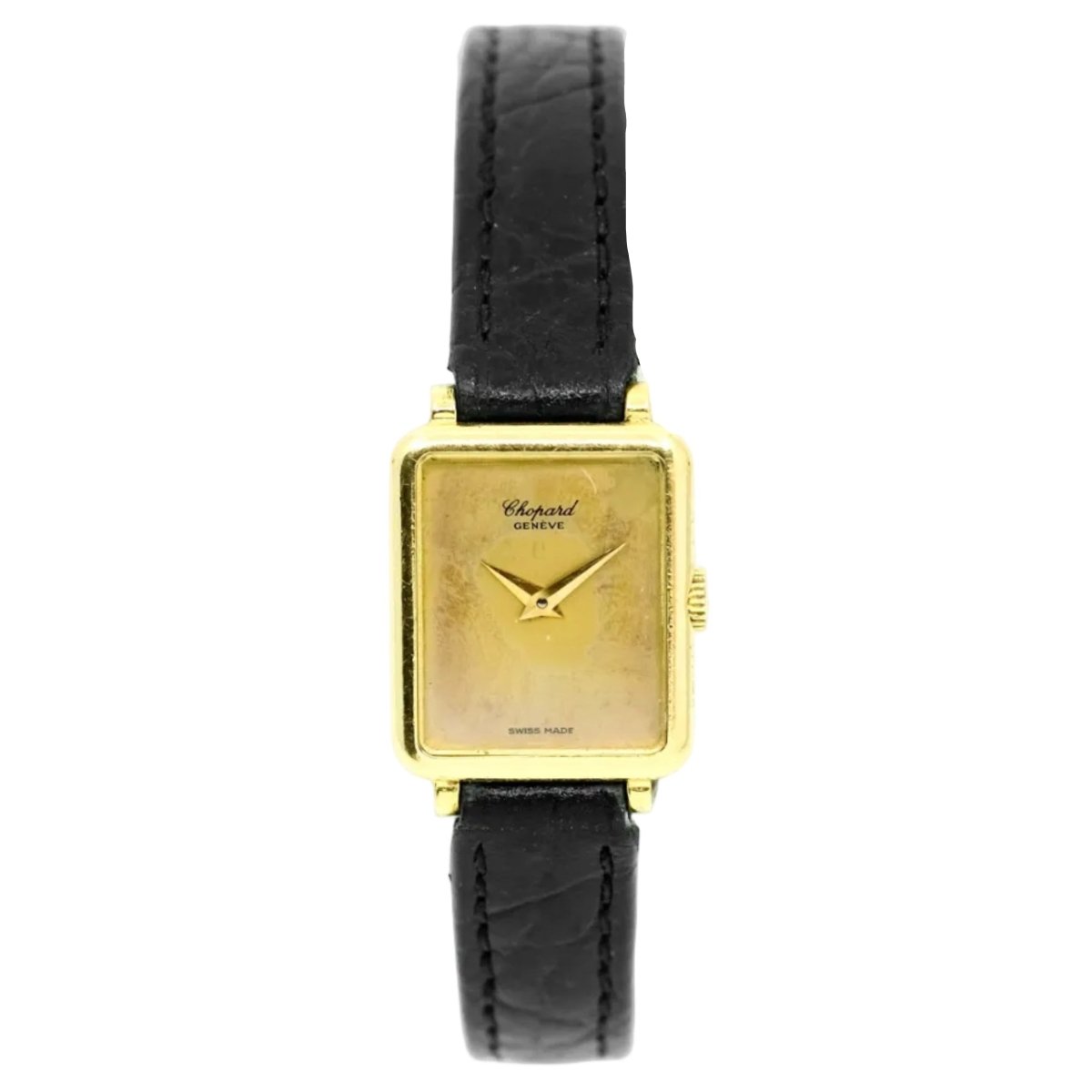 Montre CHOPARD en or jaune, cuir et quartz - Castafiore