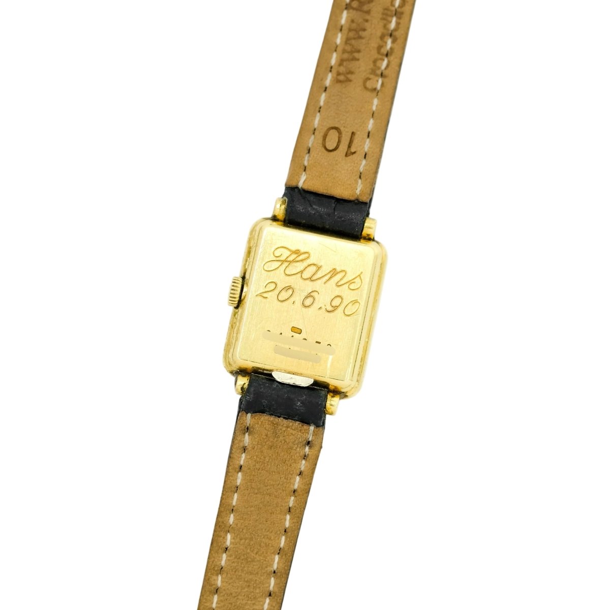 Montre CHOPARD en or jaune, cuir et quartz - Castafiore