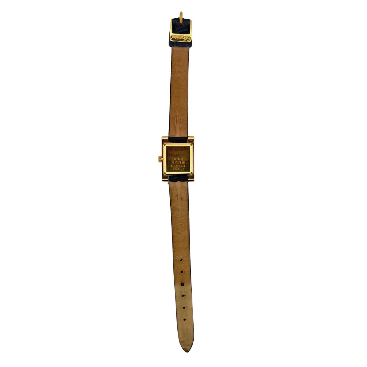 Montre CHOPARD en or jaune et soie bleue