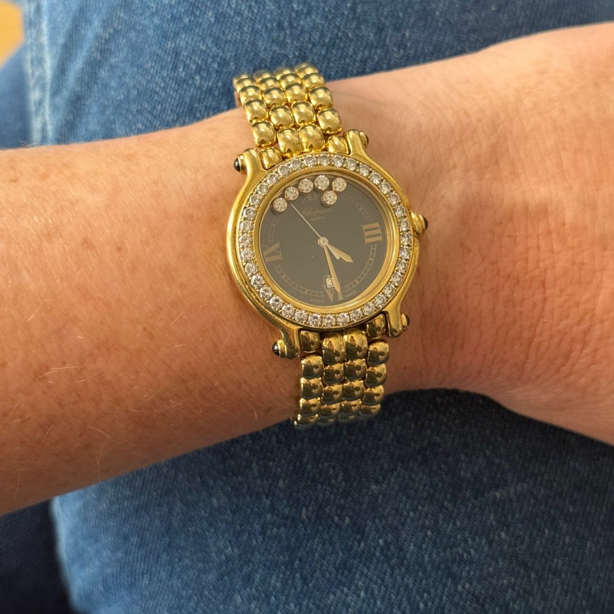 Montre CHOPARD Happy Sport en or jaune et diamants - Castafiore