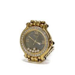 Montre CHOPARD "Happy Sport" en or jaune, saphirs, quartz et diamants - Castafiore