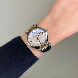 Montre CHOPARD "Impériale" en acier, or rose, nacre et améthyste - Castafiore