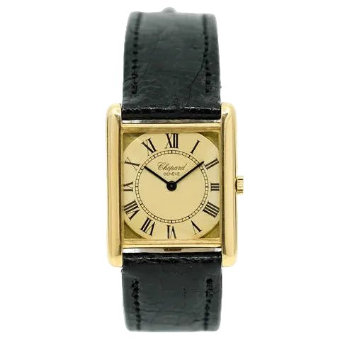Montre CHOPARD "Tank" en or jaune et cuir - Castafiore