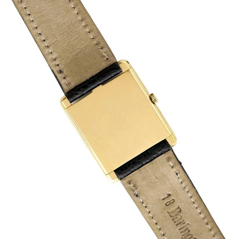 Montre CHOPARD "Tank" en or jaune et cuir - Castafiore