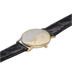Montre CHOPARD "Yin et Yang" en or jaune, or blanc, cuir et diamants - Castafiore