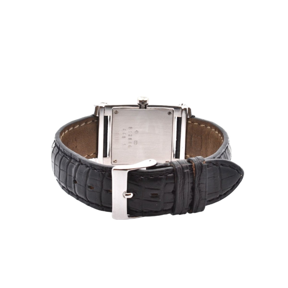 Montre CHOPARD "Your Hour" en or blanc, cuir, nacre, quartz, saphir et diamants - Castafiore