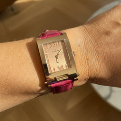 Montre CORUM "Tobogan Flip Up" en or rose et quartz - Castafiore