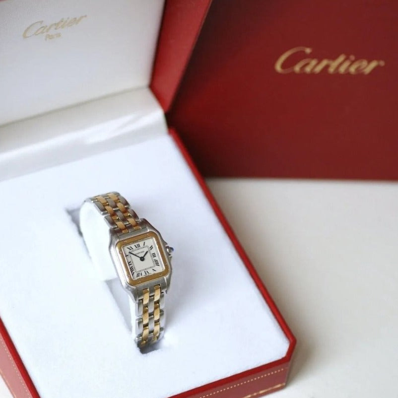 Montre Dame Cartier Panthère Or et Acier - Castafiore