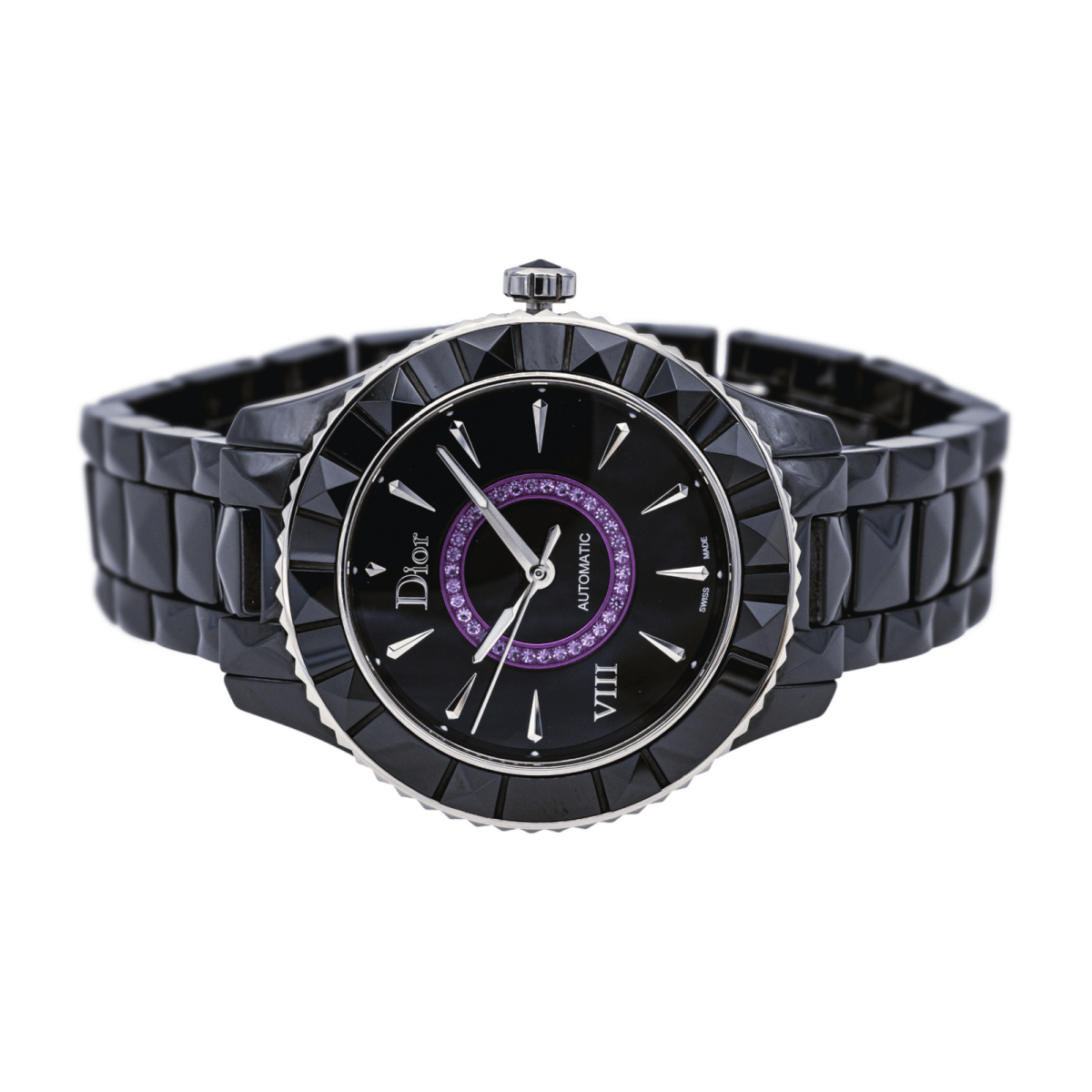 Montre DIOR "VIII" en céramique, saphir et améthyste - Castafiore