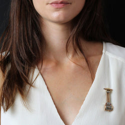 Montre ELIX Tank en or jaune et platine avec diamants et rubis - Castafiore