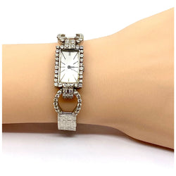 Montre en or blanc 18 carats sertie de diamants - Castafiore