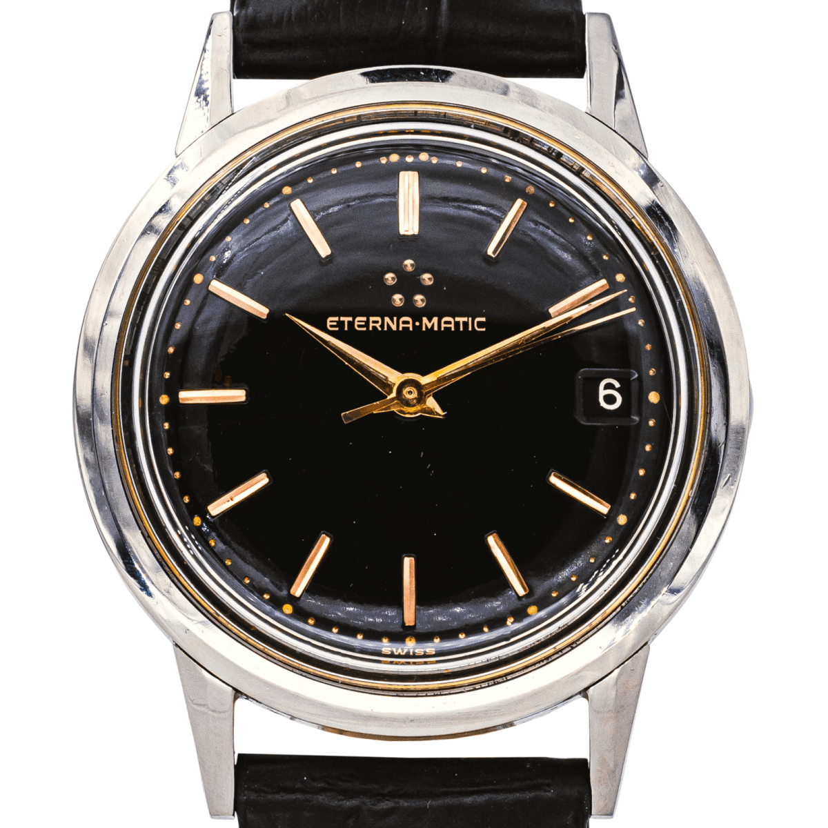 Montre ETERNA - MATIC en acier et cuir - Castafiore