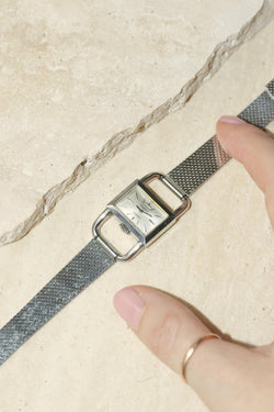 Montre Etrier Jaeger LeCoultre pour Hermès Acier Années 70 - Castafiore