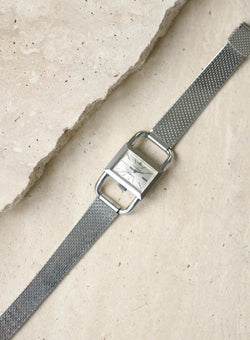 Montre Etrier Jaeger LeCoultre pour Hermès Acier Années 70 - Castafiore