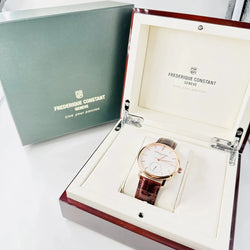 Montre FRÉDÉRIQUE CONSTANT "Slimline Manufacture" en acier et cuir - Castafiore