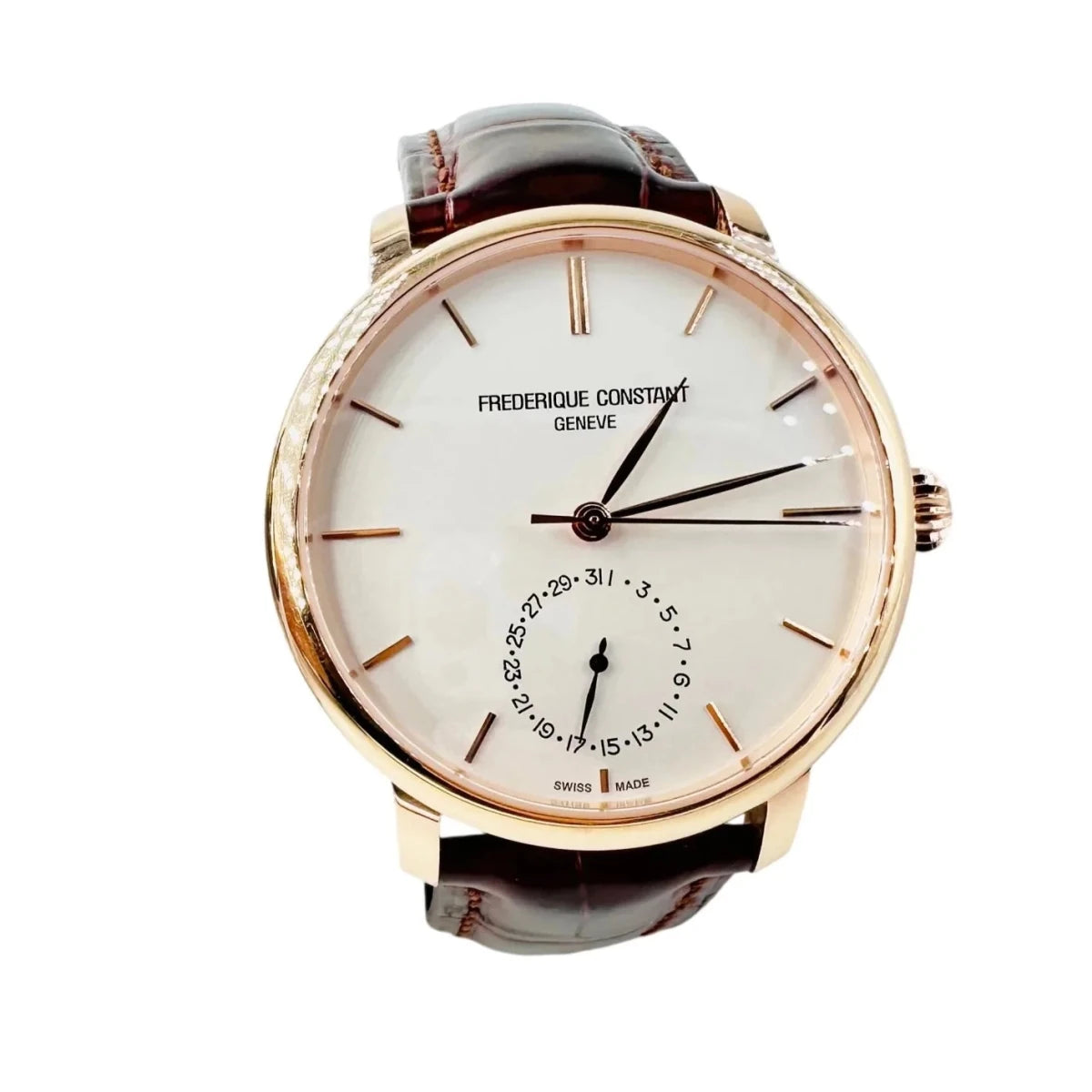 Montre FRÉDÉRIQUE CONSTANT "Slimline Manufacture" en acier et cuir - Castafiore