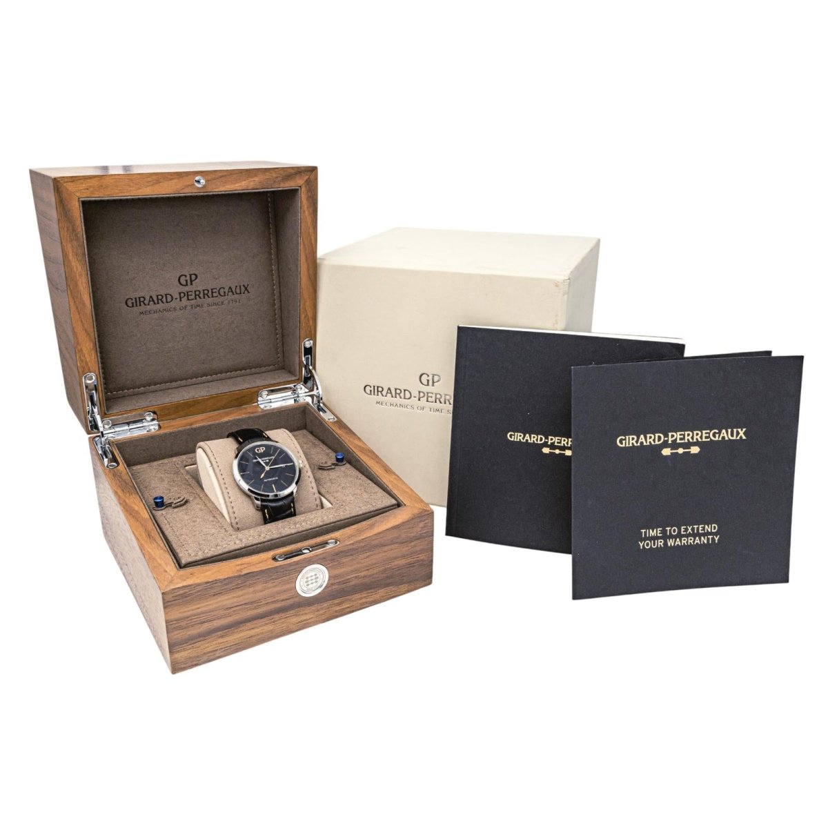 Montre GIRARD - PERREGAUX "Infinity" en acier, saphir et cuir - Castafiore