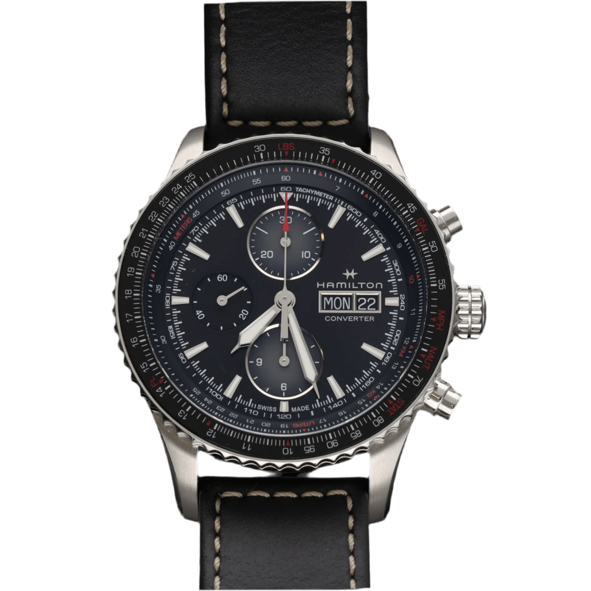 Montre HAMILTON "Aviation Converter Chronographe" en acier et automatique - Castafiore