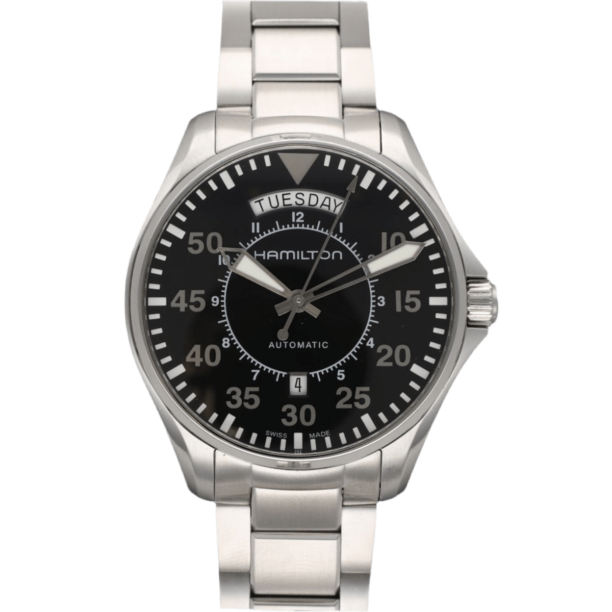 Montre HAMILTON "Pilot Day Date" en acier et automatique - Castafiore