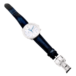 Montre HERMÈS "Arceau Chronographe" en acier et cuir - Castafiore