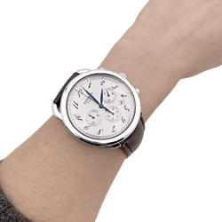 Montre HERMÈS "Arceau Chronographe" en acier et cuir - Castafiore