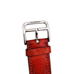 Montre HERMÈS "Arceau" en acier, cuir, nacre et diamants - Castafiore