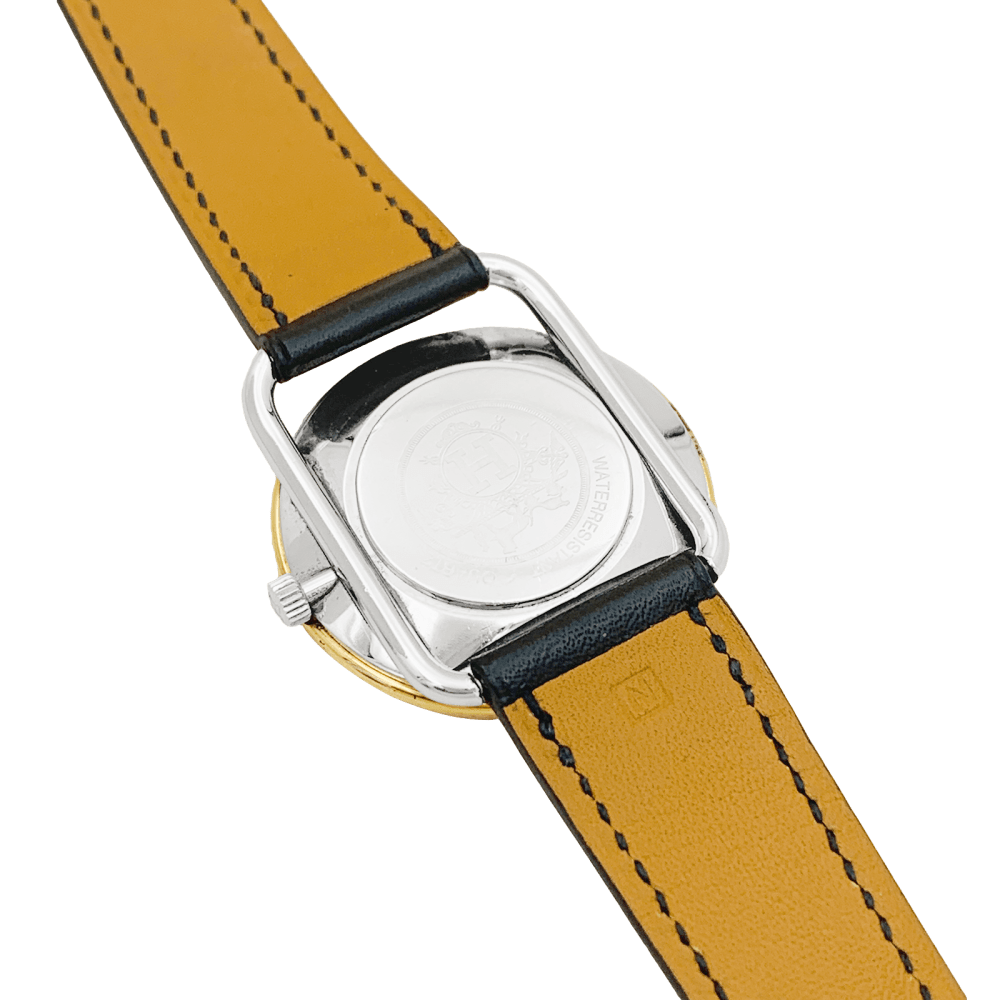 Montre HERMÈS "Arceau" en acier et cuir - Castafiore