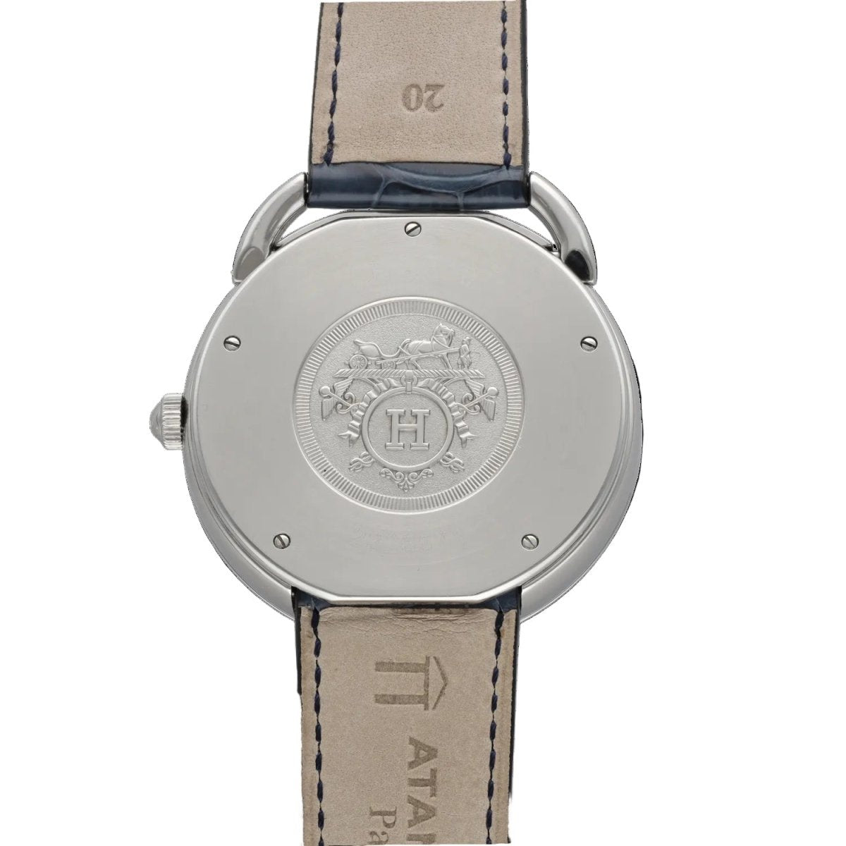 Montre HERMÈS "Arceau" en acier et cuir - Castafiore