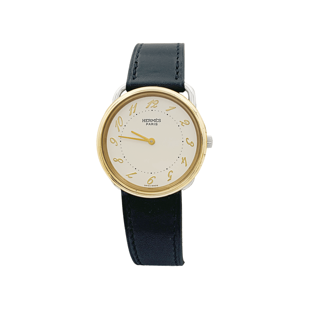 Montre HERMÈS "Arceau" en acier et cuir - Castafiore