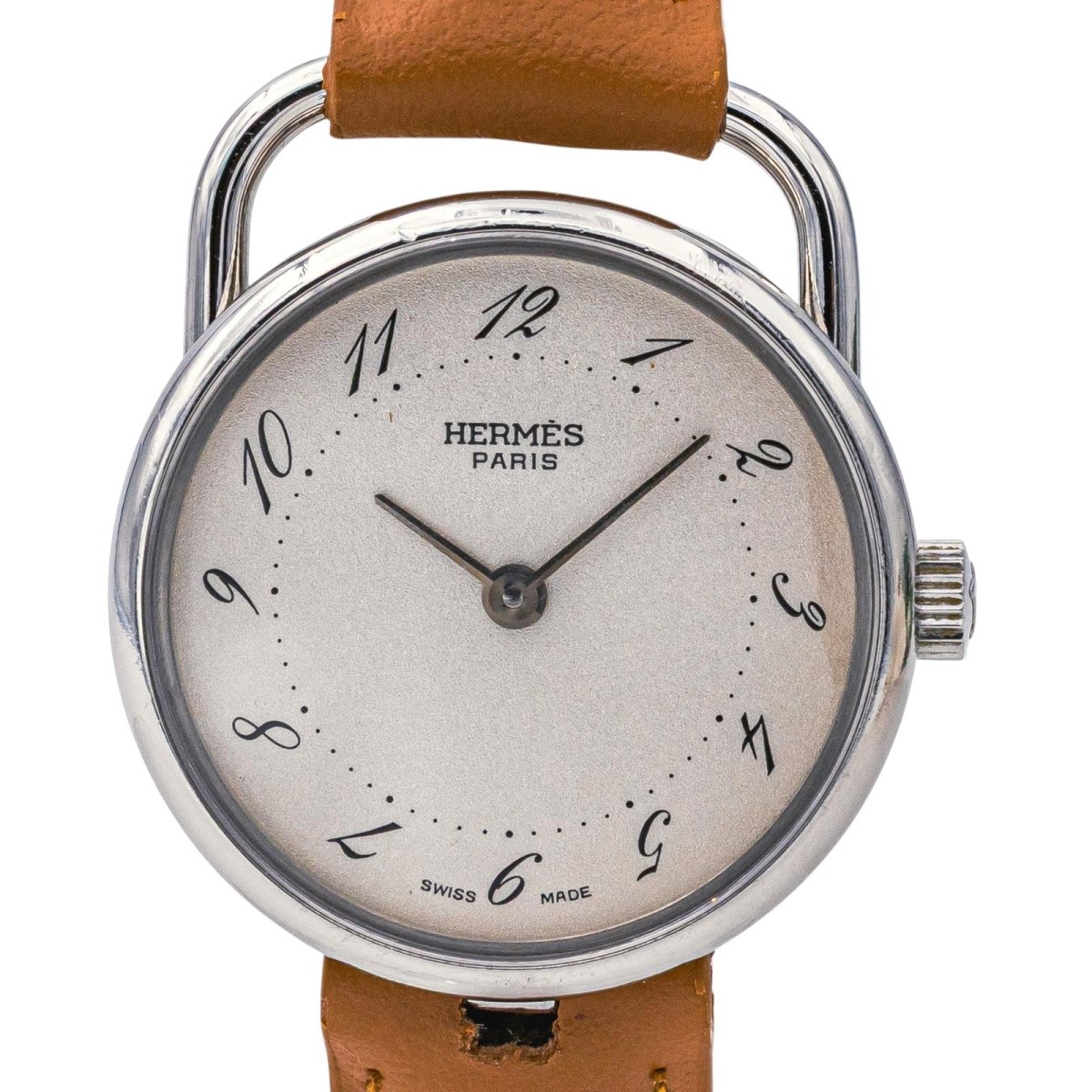 Montre Hermès, "Arceau" en argent et acier - Castafiore