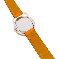 Montre HERMÈS "Arceau", plaqué or, acier, cuir. - Castafiore