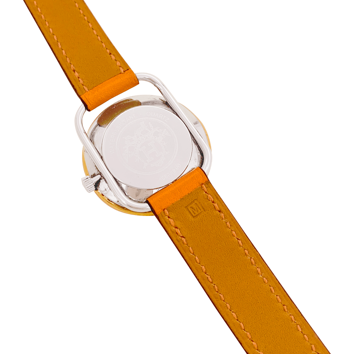 Montre HERMÈS "Arceau", plaqué or, acier, cuir. - Castafiore