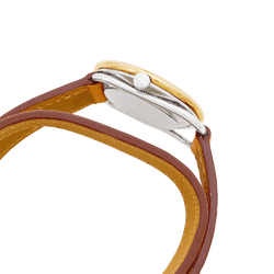 Montre HERMÈS "Arceau", plaqué or, acier, cuir. - Castafiore