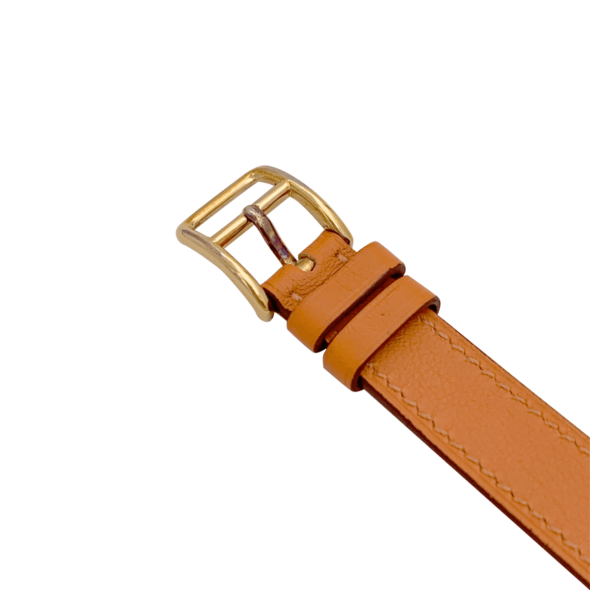 Montre HERMÈS "Arceau", plaqué or, acier, cuir. - Castafiore