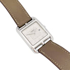 Montre HERMÈS, "Cape Cod", acier sur cuir. - Castafiore