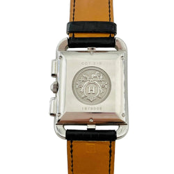 Montre HERMÈS "Cape Cod Chrono" en acier et cuir - Castafiore
