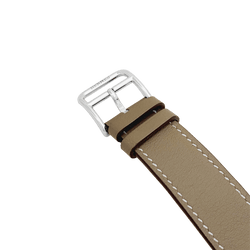 Montre HERMÈS "Cape Cod" en acier, argent et cuir - Castafiore