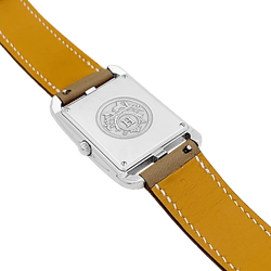 Montre HERMÈS "Cape Cod" en acier, argent et cuir - Castafiore