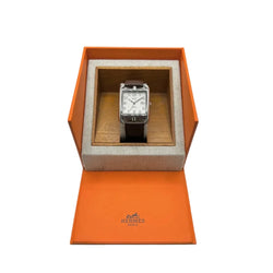 Montre HERMÈS "Cape Cod" en acier inoxydable et cuir - Castafiore