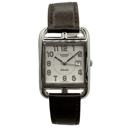 Montre HERMÈS "Cape Cod" en acier inoxydable et cuir - Castafiore