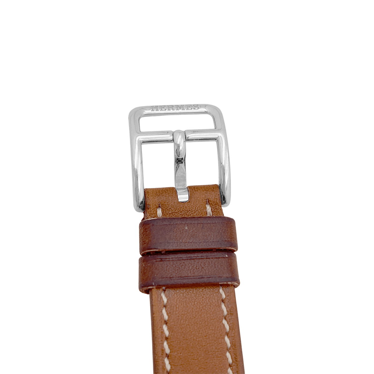 Montre HERMÈS "Cape Cod" en argent, acier et cuir - Castafiore