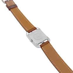 Montre HERMÈS "Cape Cod" en argent, acier et cuir - Castafiore