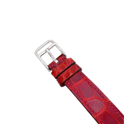 Montre Hermès, "Cape Cod Tonneau", en acier et diamants sur cuir. - Castafiore