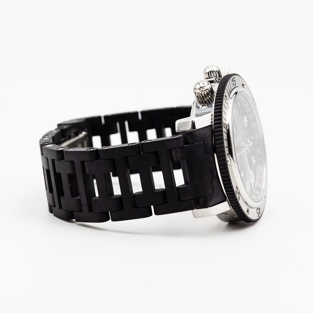 Montre HERMÈS "Clipper Chrono" en acier et caoutchouc - Castafiore