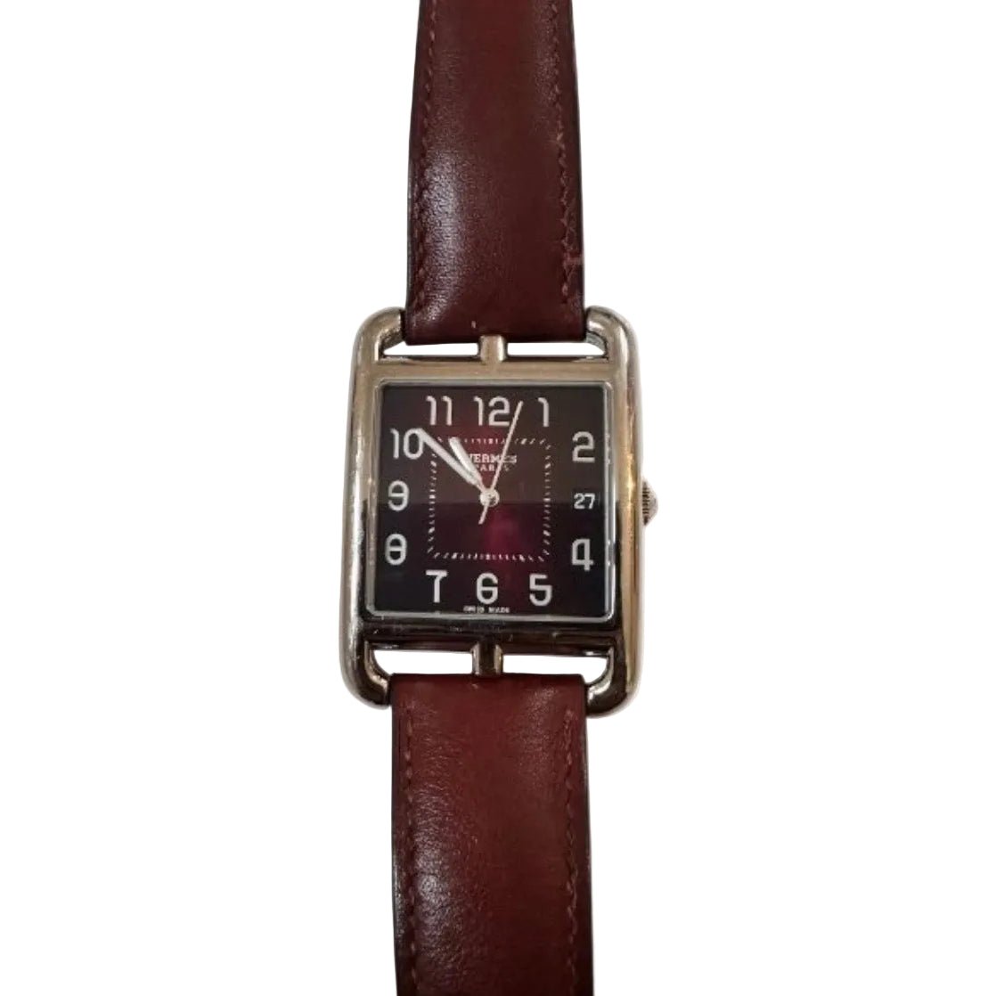 Montre HERMÈS en acier, cuir et quartz - Castafiore