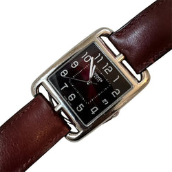 Montre HERMÈS en acier, cuir et quartz - Castafiore